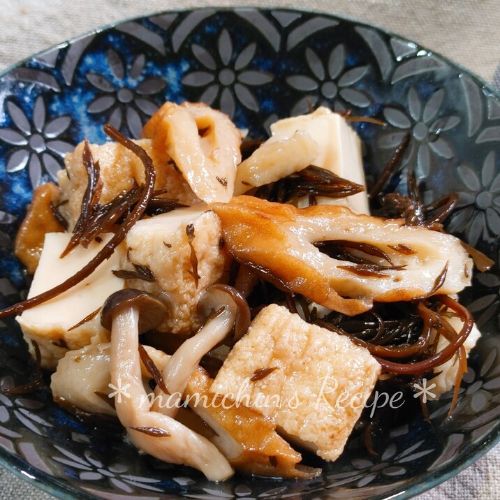 ストウブ17㌢〜厚揚げ*ひじきの煮物